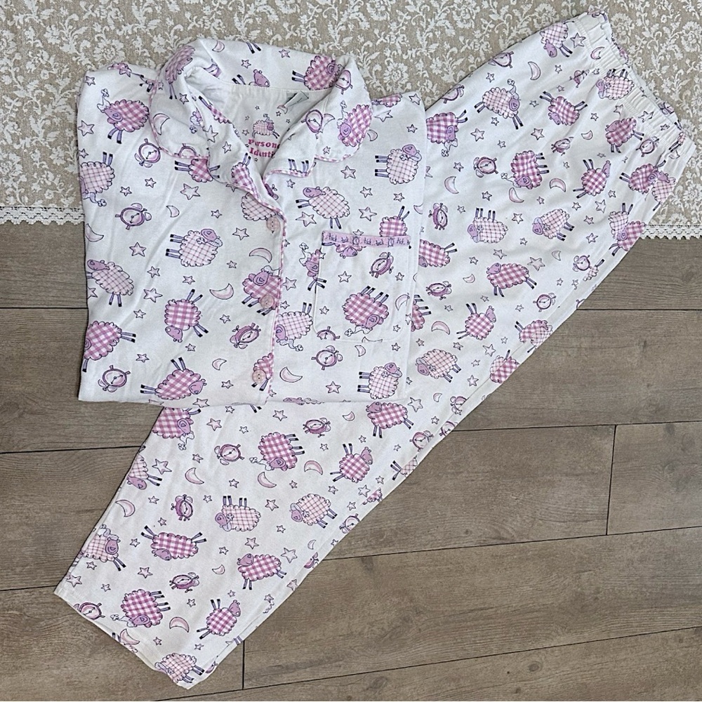 Sears White and Purple Sheep Print Pajama Set - Two-Piece Sleepwear - Picture 6 of 16
